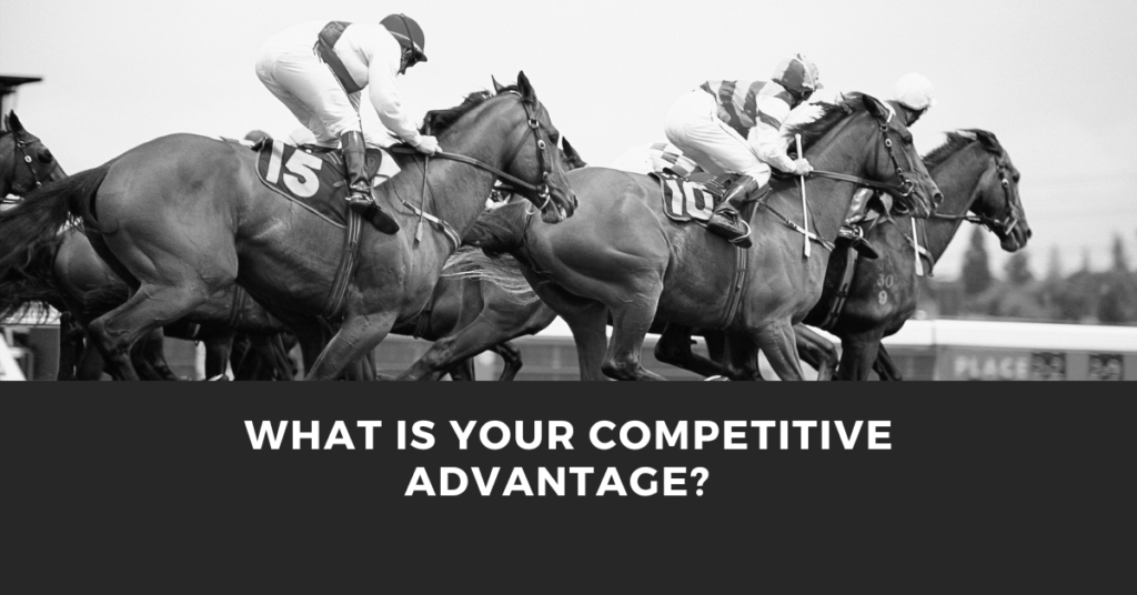 horses racing to illustrate competitive advantage. 